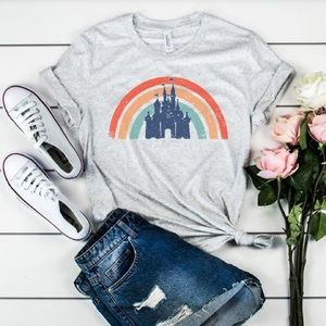 Disney Castle rainbow tee